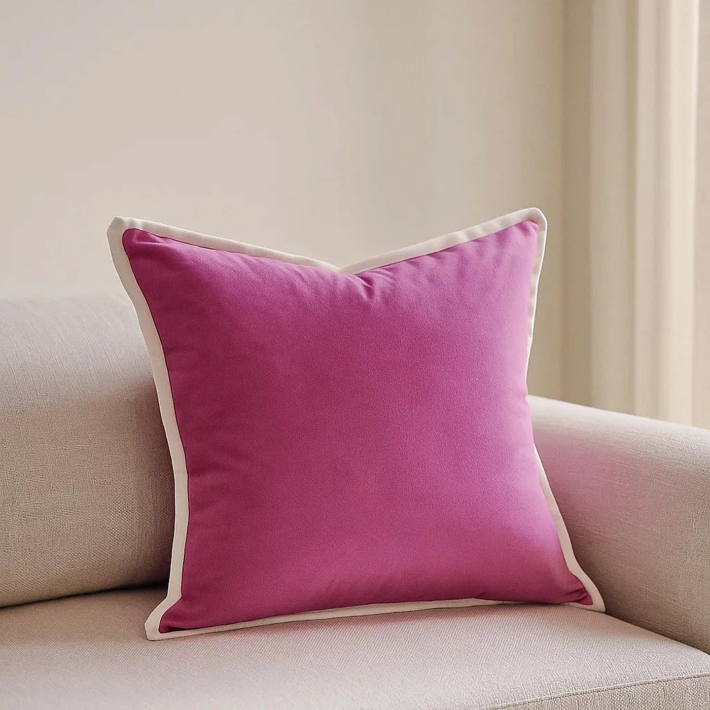 Plush Pink Velvet Cushion Cover