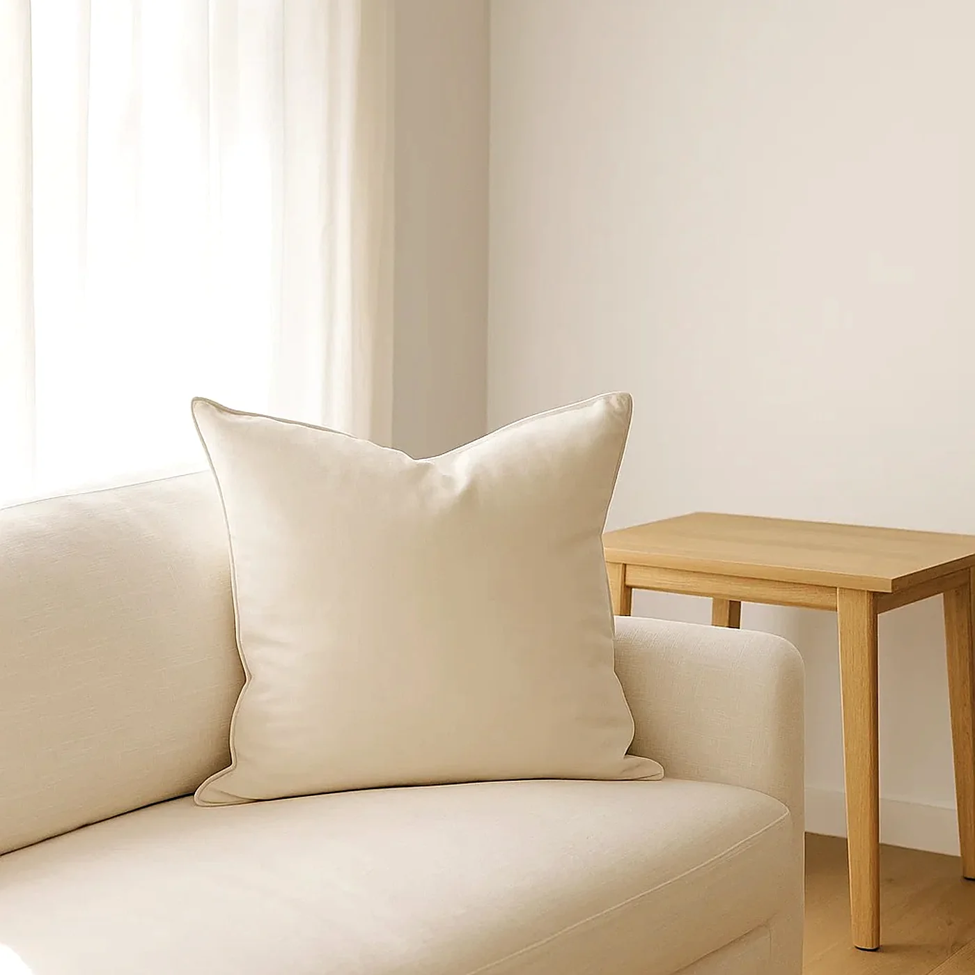 Ivory Velvet Cushion Cover