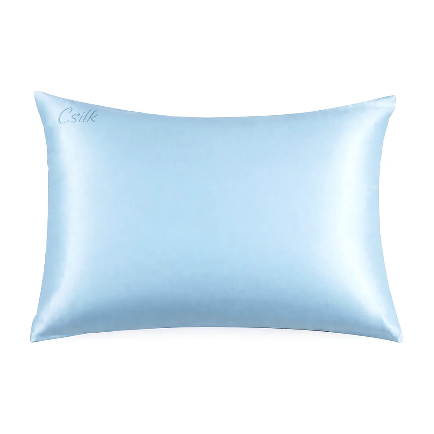 Luxury Light Blue Silk Pillowcase