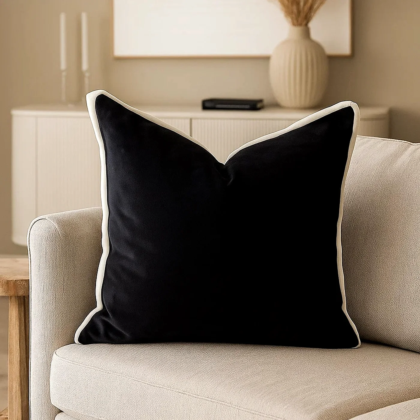 Black Velvet Cushion Cover