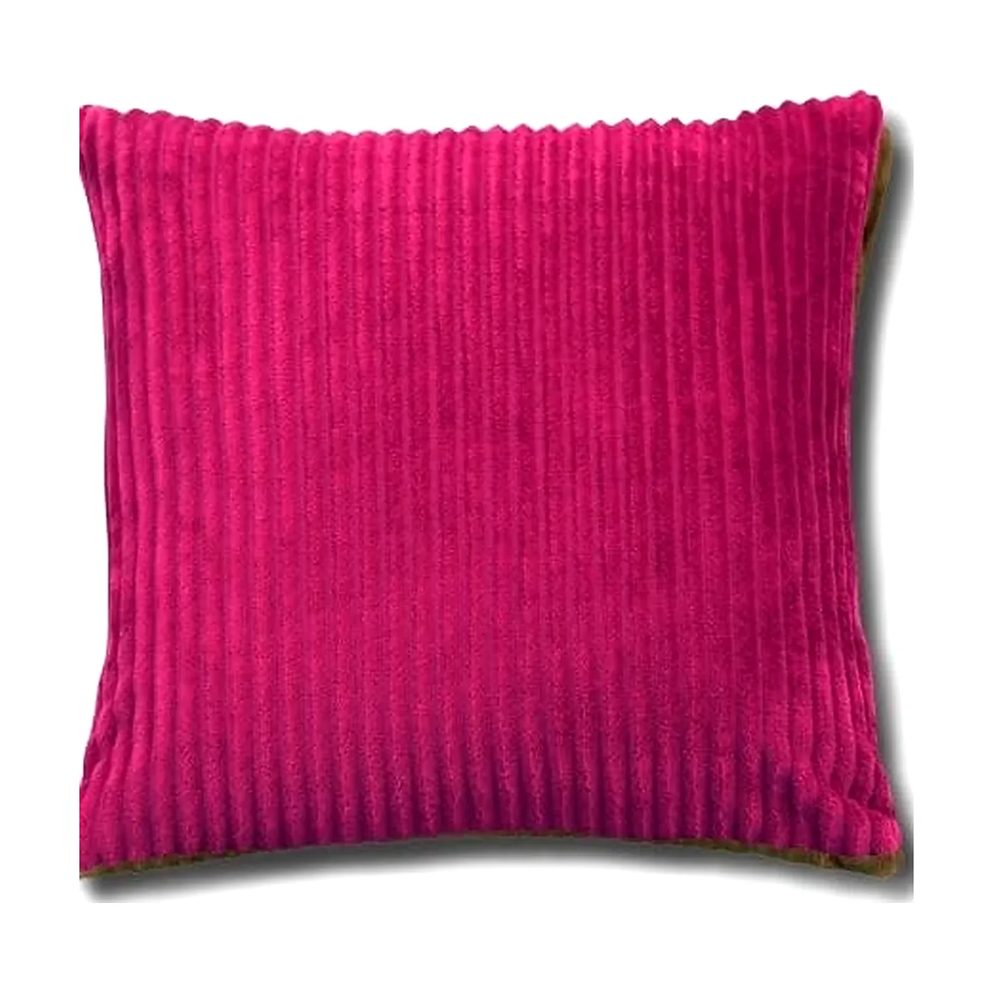 Magenta Corduroy Striped Cushion Cover