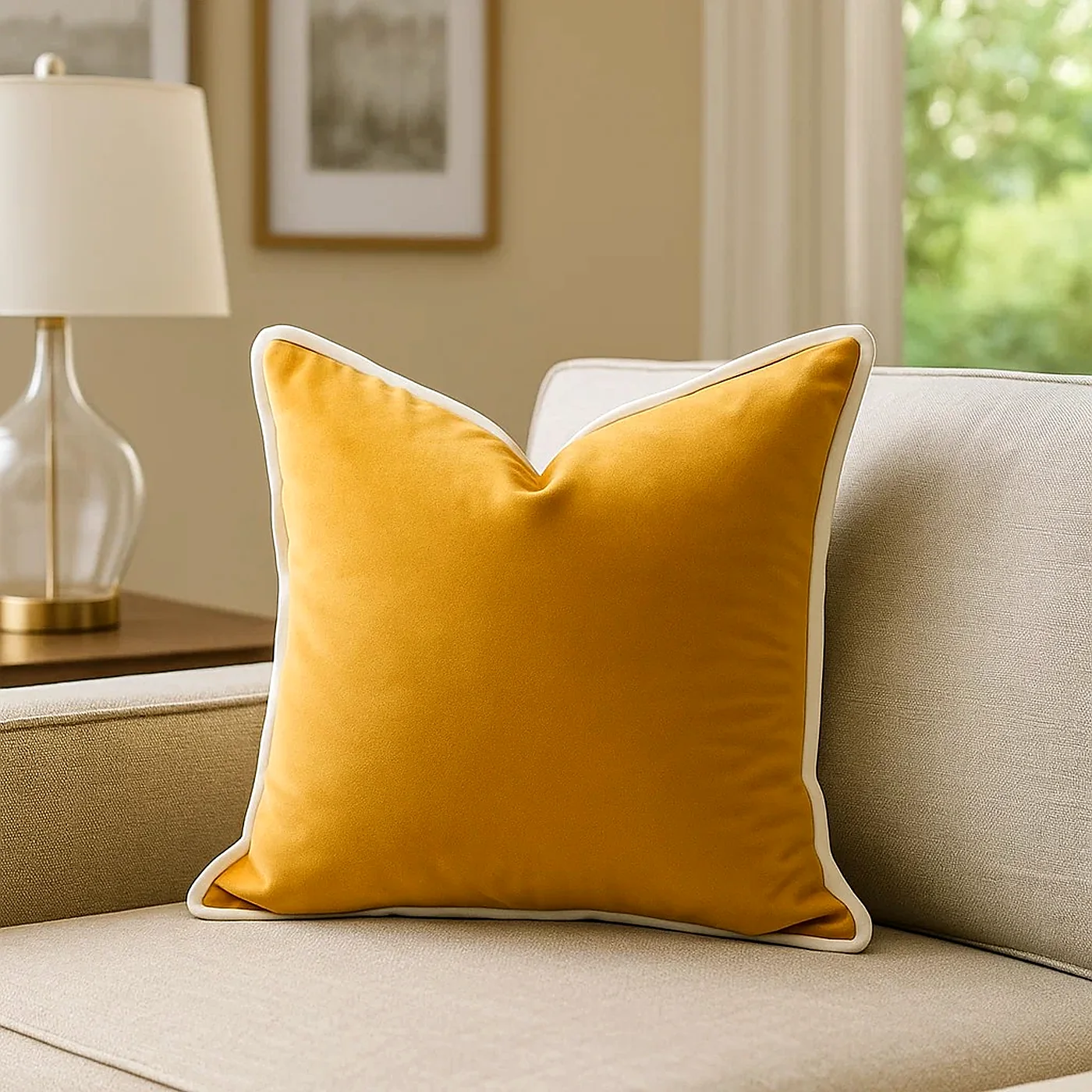 Golden Velvet Cushion Cover